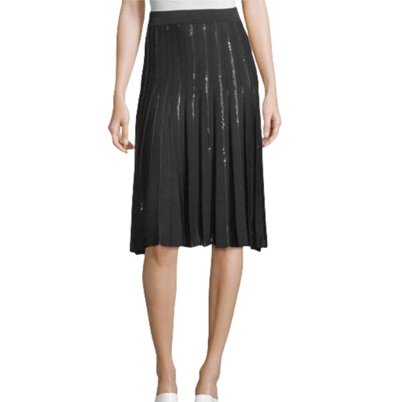 NWT Jonathan Simkhai Sequin Pleated A line Skirt M - Picture 2 of 9